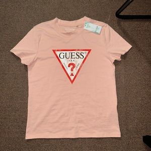 VINTAGE GUESS WOMENS PINK TSHIRT WITH MINI REUSABLE TOTE!